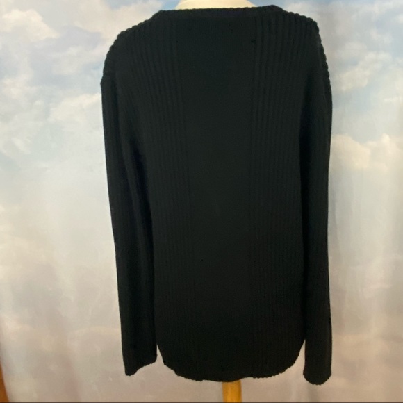 Express Men Black Sweater 2XL Grandpa Sweater - Picture 3 of 4
